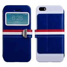 Momax Stand View European Style Case for iPhone 5/5S/SEBlue (FVAPIP5SBB)