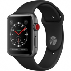 Apple Watch Series 3 42mm GPS LTE Space Gray Aluminum Case with Black Sport Band (MQK22)